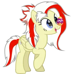 Size: 5086x5262 | Tagged: safe, derpibooru import, oc, oc:redsun, unofficial characters only, pegasus, pony, balancing, blue eyes, egg, female, folded wings, image, mare, png, ponies balancing stuff on their nose, raised hoof, simple background, solo, standing, transparent background, wings
