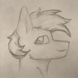 Size: 3024x3024 | Tagged: safe, artist:kodyswirl, derpibooru import, oc, oc:coffee coat, unofficial characters only, pony, bust, image, jpeg, monochrome, profile, solo, traditional art