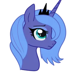 Size: 1500x1500 | Tagged: safe, artist:erkints, derpibooru import, princess luna, alicorn, pony, friendship is magic, season 1, bust, crown, female, image, jewelry, mare, png, regalia, s1 luna, sad, simple background, solo, transparent background, vector