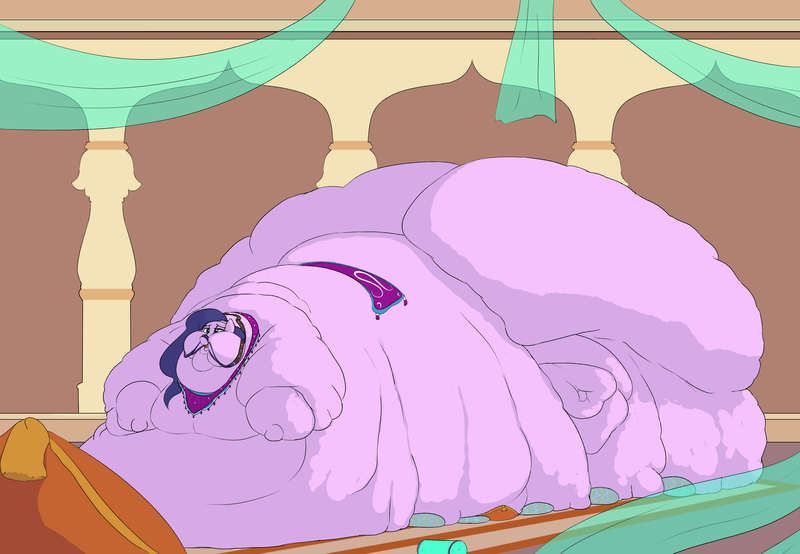 Size: 3185x2206 | Tagged: questionable, artist:lupin quill, derpibooru import, amira, pony, saddle arabian, bedroom eyes, belly, belly bed, big belly, blob, butt, chubby cheeks, cushion, fat, fat fetish, female, fetish, huge belly, huge butt, image, immobile, impossibly large belly, impossibly large butt, impossibly obese, kitchen eyes, large butt, morbidly obese, obese, open mouth, panting, pillow, png, reins, rolls of fat, saddle, solo, solo female, tack