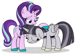 Size: 2896x2080 | Tagged: safe, artist:mlpadventures2020, derpibooru import, starlight glimmer, twilight sparkle, twilight sparkle (alicorn), alicorn, pony, unicorn, comforting twilight, crying, depressed, discorded, discorded twilight, duo, female, folded wings, image, mare, png, sad, simple background, sorrow, twilight tragedy, white background, wings