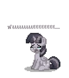 Size: 640x720 | Tagged: safe, derpibooru import, twilight sparkle, twilight sparkle (alicorn), alicorn, pony, pony town, crying, depressed, discorded, discorded twilight, image, png, sad, simple background, solo, text, transparent background, twilight tragedy