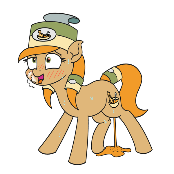 Size: 1500x1500 | Tagged: explicit, artist:mkogwheel, derpibooru import, oc, oc:can of squash soup pony, unofficial characters only, earth pony, pony, ahegao, blushing, breath, cum, female, heart, heart eyes, image, mare, open mouth, png, simple background, squash soup, sweat, tongue out, vaginal secretions, white background, wingding eyes