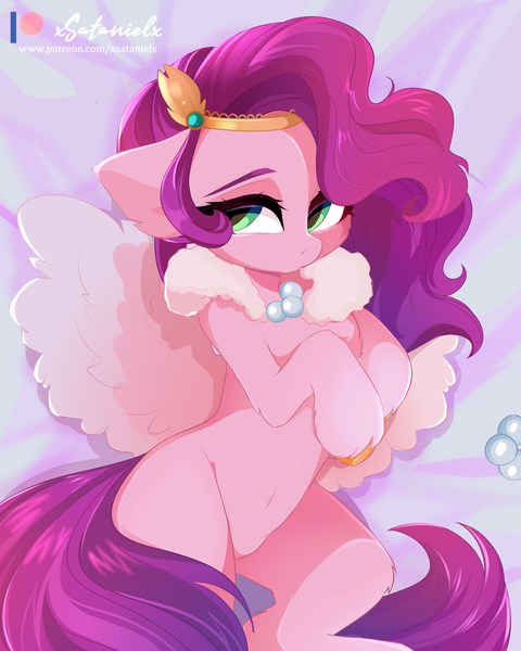 Size: 4000x5000 | Tagged: safe, artist:xsatanielx, derpibooru import, pipp petals, pegasus, pony, female, g5, image, jewelry, mare, patreon, patreon logo, png