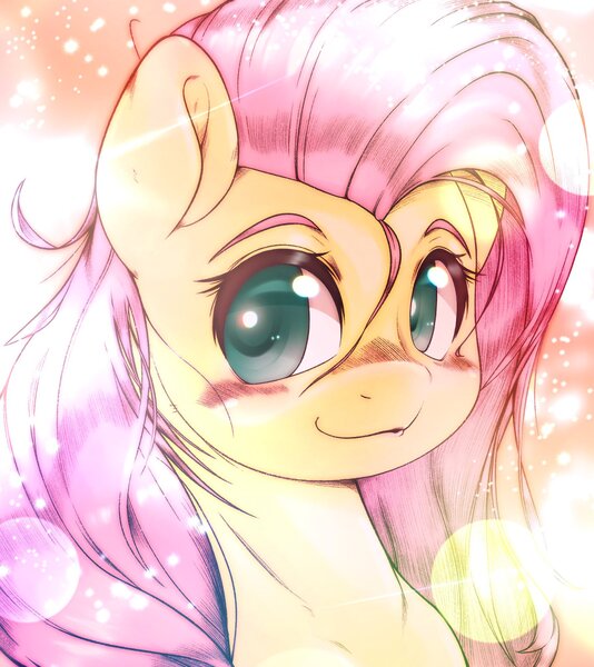 Size: 1822x2048 | Tagged: safe, artist:kurogewapony, derpibooru import, fluttershy, pegasus, pony, blushing, bust, cute, female, image, jpeg, looking at you, mare, portrait, shyabetes, solo