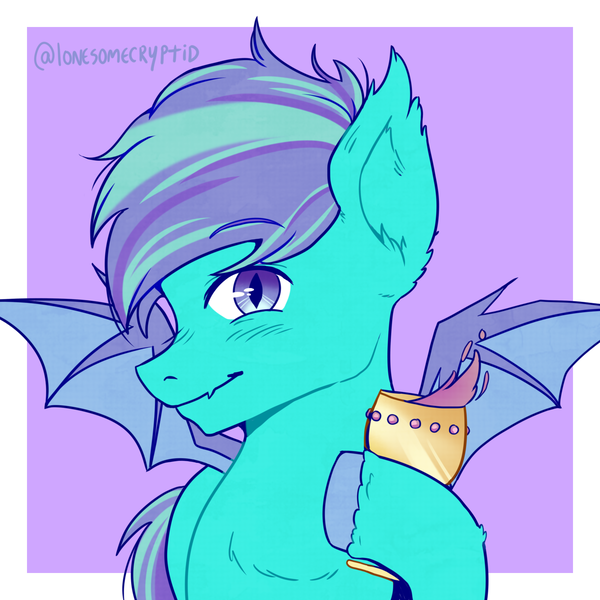 Size: 1400x1400 | Tagged: safe, artist:lonesomecryptid, derpibooru import, oc, bat pony, pony, bat pony oc, bat wings, commission, goblet, icon, image, png, solo, wings