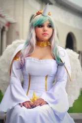 Size: 600x900 | Tagged: safe, artist:dashcosplay, derpibooru import, princess celestia, human, clothes, cosplay, costume, image, irl, irl human, jpeg, photo, solo