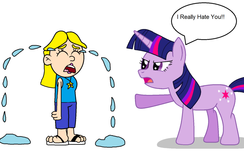 Size: 1540x964 | Tagged: safe, artist:adrianmacha20005, derpibooru import, twilight sparkle, human, pony, unicorn, angry, crying, flower, hate, hate art, human puppet, image, png, rosalina, rose, sml, speech bubble, supermariologan, tears of sadness