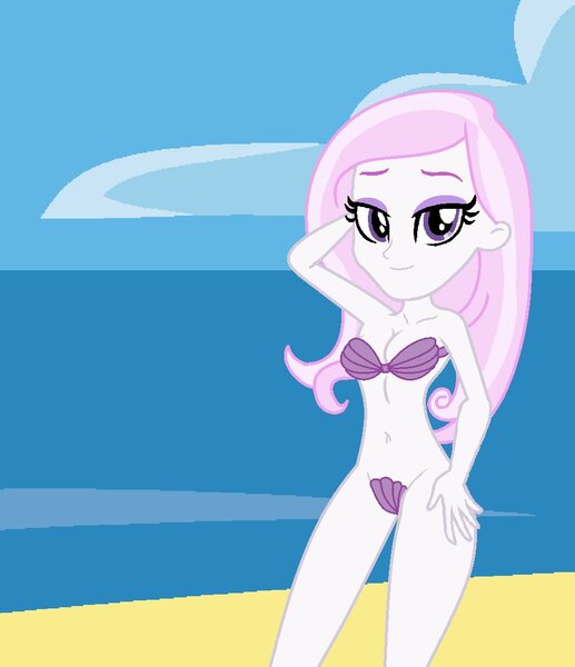 Size: 933x1083 | Tagged: suggestive, artist:robertsonskywa1, derpibooru import, fleur-de-lis, equestria girls, bra, clothes, cloud, desert, female, hand on hip, image, jpeg, miss fleur is trying to seduce us, photo, sand, seashell, seashell bra, sexy, sky, solo, stupid sexy fleur-de-lis, the little mermaid, underwear