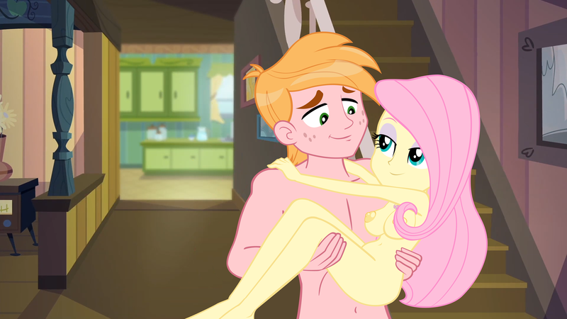 Size: 1920x1080 | Tagged: questionable, alternate version, derpibooru import, edit, edited screencap, screencap, big macintosh, fluttershy, human, do it for the ponygram!, equestria girls, equestria girls series, five to nine, spoiler:eqg series (season 2), bedroom eyes, belly button, big breasts, breasts, bridal carry, busty fluttershy, carrying, female, fluttermac, image, looking at each other, looking at someone, male, nipples, nude version, nudity, png, shipping, smiling, smiling at each other, straight, toned