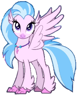 Size: 268x331 | Tagged: safe, derpibooru import, silverstream, classical hippogriff, hippogriff, pony, female, image, looking at you, mare, pink skin, png, simple background, solo, spread wings, standing, transparent background, wings