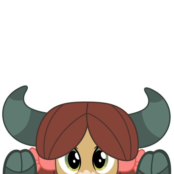 Size: 10000x10000 | Tagged: safe, artist:ponygamer2020, derpibooru import, yona, yak, absurd resolution, cloven hooves, cute, female, image, looking at you, peekaboo, peeking, png, simple background, solo, soon, transparent background, vector, yonadorable