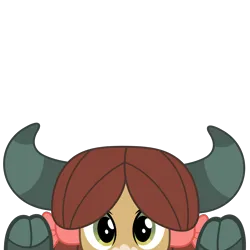 Size: 10000x10000 | Tagged: safe, artist:ponygamer2020, derpibooru import, yona, yak, absurd resolution, cloven hooves, cute, female, image, looking at you, peekaboo, peeking, png, simple background, solo, soon, transparent background, vector, yonadorable