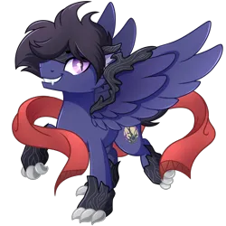 Size: 2000x2000 | Tagged: artist needed, safe, derpibooru import, oc, oc:fenris ebonyglow, original species, pegasus, pony, timber pony, timber wolf, clothes, image, png, scarf, simple background, species swap, transparent background