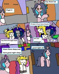 Size: 1194x1512 | Tagged: safe, artist:ask-luciavampire, derpibooru import, oc, changeling, pony, undead, vampire, vampony, wolf, wolf pony, comic, image, png, sleeping, tumblr