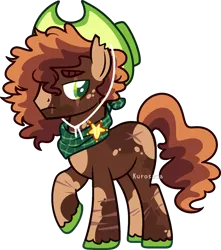 Size: 1424x1609 | Tagged: safe, artist:kurosawakuro, derpibooru import, oc, earth pony, pony, base used, hat, image, male, offspring, parent:applejack, parent:cheese sandwich, parents:cheesejack, png, simple background, solo, stallion, transparent background