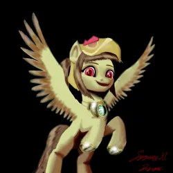 Size: 1264x1264 | Tagged: safe, artist:sygnusx1designs, derpibooru import, oc, oc:tailcoatl, ponified, pegasus, pony, aztec, caption, g5, helmet, image, image macro, looking at you, mexican, mexico, mexicolt, nation ponies, open mouth, open smile, png, smiling, solo, spread wings, tailcoatl, text, wings