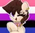 Size: 3536x3290 | Tagged: safe, alternate version, artist:kittyrosie, derpibooru import, oc, unofficial characters only, pony, brow piercing, collar, commission, ear piercing, eyebrow piercing, icon, image, one eye closed, open mouth, piercing, png, pride flag, pride flag background, wink, winking at you