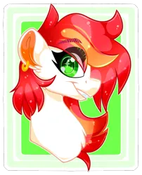 Size: 1046x1293 | Tagged: safe, artist:missbramblemele, derpibooru import, oc, pony, bust, ear piercing, earring, female, image, jewelry, mare, piercing, png, portrait, solo