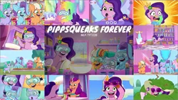 Size: 1975x1113 | Tagged: safe, derpibooru import, edit, edited screencap, editor:quoterific, screencap, pipp petals, sunny starscout, earth pony, pegasus, pony, unicorn, my little pony: tell your tale, spoiler:g5, spoiler:my little pony: tell your tale, spoiler:tyts01e28, beard, facial hair, female, filly, foal, g5, glory (g5), image, mare, peach fizz, pippsqueaks forever, png, seashell (g5)