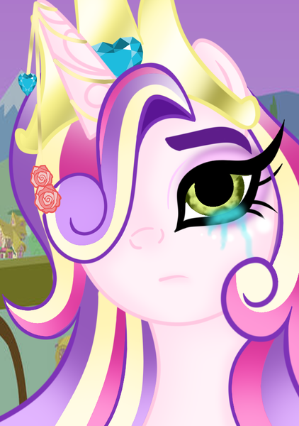 Size: 675x960 | Tagged: safe, artist:owocrystalcatowo, derpibooru import, princess cadance, pony, crying, image, png, solo