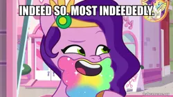 Size: 800x448 | Tagged: safe, derpibooru import, edit, edited screencap, screencap, pipp petals, my little pony: tell your tale, spoiler:g5, spoiler:my little pony: tell your tale, spoiler:tyts01e28, beard, caption, facial hair, futurama, g5, image, image macro, pippsqueaks forever, png, solo, text