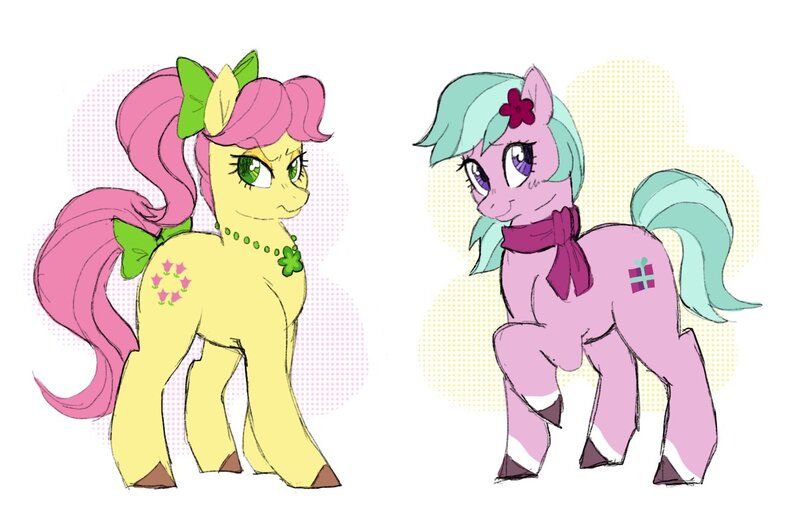 Size: 1427x947 | Tagged: safe, artist:saddleup4love, derpibooru import, posey (g5), earth pony, my little pony: make your mark, adordahlia, cute, dahlia, duo, female, g5, image, jpeg, poseybetes