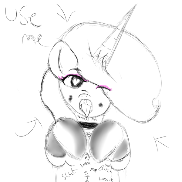 Size: 3000x3000 | Tagged: suggestive, derpibooru import, oc, oc:houndy, unicorn, ahegao, body writing, clothes, eyeliner, female, heart, heart eyes, image, makeup, male, malesub, open mouth, png, slut, socks, stockings, submissive, sultry pose, thigh highs, tongue out, whore, wingding eyes