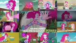 Size: 1960x1103 | Tagged: safe, derpibooru import, edit, edited screencap, editor:quoterific, screencap, fluttershy, gummy, pinkie pie, tank, coinky-dink world, eqg summertime shorts, equestria girls, equestria girls series, holidays unwrapped, legend of everfree, road trippin, school of rock, super squad goals, spoiler:eqg series (season 2), blizzard or bust, geode of sugar bombs, image, magical geodes, png