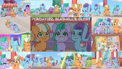 Size: 1974x1112 | Tagged: safe, derpibooru import, edit, edited screencap, editor:quoterific, screencap, hitch trailblazer, izzy moonbow, pipp petals, sunny starscout, zipp storm, my little pony: tell your tale, spoiler:g5, spoiler:my little pony: tell your tale, spoiler:tyts01e07, spoiler:tyts01e20, spoiler:tyts01e26, spoiler:tyts01e28, clip trot, flare (g5), g5, glory (g5), image, mane five (g5), one trick pony (episode), peach fizz, pippsqueaks forever, png, puphunt, rufus (g5), seashell (g5)