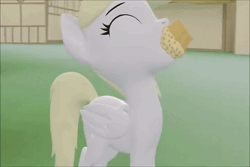 Size: 720x480 | Tagged: suggestive, artist:acid flask, derpibooru import, derpy hooves, pegasus, pony, 3d, animated, blinking, both cutie marks, bubble butt, butt, butt expansion, eyes rolling back, food, giant pony, growth, happy, huge butt, image, impossibly large butt, large butt, lidded eyes, macro, muffin, no sound, open mouth, plot, ponyville, revamped ponies, smiling, source filmmaker, spread wings, video, webm, wing growth, wings, youtube link