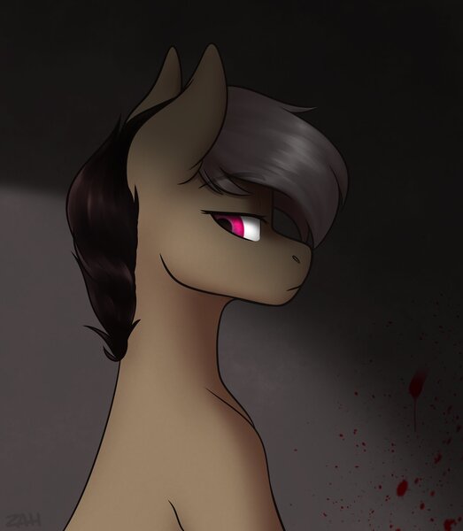 Size: 1743x2000 | Tagged: semi-grimdark, artist:zahsart, derpibooru import, oc, oc:note clip, unofficial characters only, earth pony, pony, earth pony oc, image, jpeg, solo