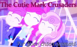 Size: 1749x1078 | Tagged: safe, derpibooru import, edit, edited screencap, screencap, apple bloom, scootaloo, sweetie belle, human, equestria girls, equestria girls (movie), adam lambert, album, album cover, clothes, cover, cutie mark, cutie mark crusaders, image, jpeg, lip sync, space, the cmc's cutie marks