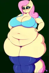 Size: 513x771 | Tagged: suggestive, derpibooru import, machine learning generated, purplesmart.ai, stable diffusion, fluttershy, anthro, bbw, big breasts, breasts, busty fluttershy, curvy, fat, fat fetish, fattershy, female, fetish, image, obese, png, solo, solo female, thick, thighs, thunder thighs