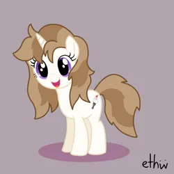 Size: 720x720 | Tagged: artist needed, safe, derpibooru import, oc, oc:fluffymarsh, unofficial characters only, pony, unicorn, base used, cappuccino marshmallow flavor mane, female, food, happy, image, mare, marshmallow, not edible, png, purple eyes, two toned hair