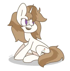 Size: 935x951 | Tagged: safe, derpibooru import, oc, oc:fluffymarsh, unofficial characters only, pony, unicorn, cappuccino marshmallow flavor mane, female, food, happy, image, mare, marshmallow, not edible, png, purple eyes, two toned mane
