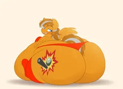 Size: 4000x2900 | Tagged: suggestive, alternate version, artist:montsundere, derpibooru import, oc, oc:slam tilt, unofficial characters only, pegasus, pony, belly, big belly, bloated, blushing, butt, clothes, fat, heavy, huge belly, huge butt, image, impossibly large belly, impossibly large butt, large butt, looking back, male, morbidly obese, obese, panties, png, socks, thigh highs, underwear, wide hips, wide load, wings