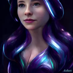 Size: 2048x2048 | Tagged: safe, artist:my-little-pop-artist, derpibooru import, machine learning assisted, starlight glimmer, human, breasts, cleavage, female, humanized, image, png, realistic, solo