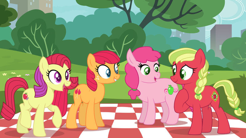 Size: 1024x576 | Tagged: safe, artist:lillyleaf101, derpibooru import, apple spice, applejack (g3), pony, apple, candy apple (g3), food, g3, green apple (g3), image, jpeg