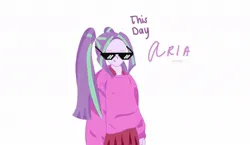 Size: 1024x595 | Tagged: safe, artist:flutterten, derpibooru import, aria blaze, equestria girls, female, image, jpeg, sunglasses, this day aria