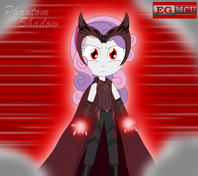 Size: 3600x3200 | Tagged: safe, artist:phantomshadow051, derpibooru import, sweetie belle, equestria girls, crossover, female, image, marvel, marvel cinematic universe, png, scarlet witch, solo