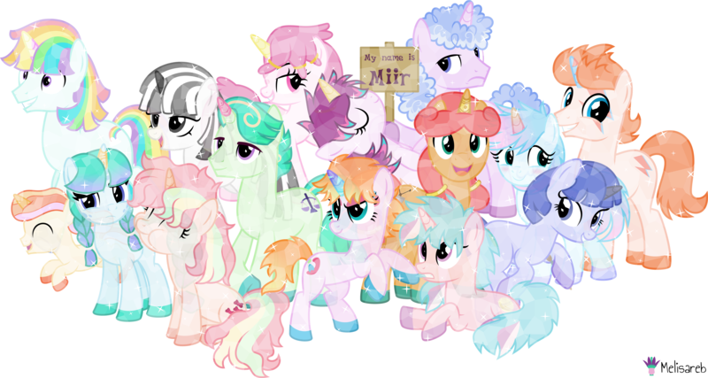 Size: 9361x5000 | Tagged: safe, artist:melisareb, derpibooru import, crystal pony, pony, unicorn, .svg available, absurd resolution, candy (kleptocorns), cindy (kleptocorns), confused, coody (kleptocorns), crossover, dave (kleptocorns), emo, eyes closed, female, gradient horn, gradient mane, gradient tail, hime (kleptocorns), horn, image, kleptocorns, looking at you, lunette (kleptocorns), lying down, male, mare, miir, multicolored hair, munching, namuri, not gay, open mouth, paintbrush, png, prone, rainbow hair, riju, shade (kleptocorns), shakti, sign, simple background, sitting, smiling, smiling at you, spectrum (kleptocorns), stallion, tail, transparent background, unamused, vector, wave (kleptocorns), wind (kleptocorns), yune