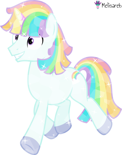 Size: 4000x5058 | Tagged: safe, artist:melisareb, derpibooru import, crystal pony, pony, unicorn, .svg available, absurd resolution, crossover, image, kleptocorns, male, not gay, png, simple background, smiling, solo, spectrum (kleptocorns), stallion, transparent background, vector