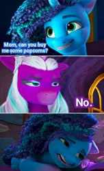 Size: 1196x1968 | Tagged: safe, derpibooru import, edit, edited screencap, screencap, opaline, alicorn, pony, unicorn, g5, my little pony: make your mark, my little pony: make your mark chapter 2, spoiler:g5, spoiler:my little pony: make your mark, spoiler:my little pony: make your mark chapter 2, crying, faic, female, floppy ears, have you seen this dragon?, image, jpeg, mare, misty brightdawn, sad, screaming