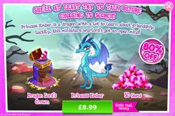 Size: 1960x1301 | Tagged: safe, derpibooru import, official, princess ember, dragon, advertisement, chest, claws, costs real money, crown, dragon lord's crown, dragoness, english, female, gameloft, gem, greedloft, horns, image, jewelry, jpeg, numbers, regalia, sale, solo, solo focus, spread wings, tail, text, wings