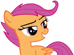 Size: 835x623 | Tagged: safe, artist:ponybasesrus, artist:twilyisbestpone, derpibooru import, scootaloo, pegasus, pony, base used, female, filly, foal, image, lidded eyes, png, simple background, smiling, smirk, smug, solo, transparent background