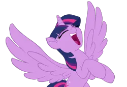 Size: 1280x874 | Tagged: safe, artist:benpictures1, derpibooru import, twilight sparkle, twilight sparkle (alicorn), alicorn, pony, my little pony: the movie, cute, eyes closed, female, image, inkscape, mare, png, simple background, smiling, solo, spread wings, transparent background, twiabetes, vector, we got this together, wings