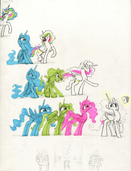 Size: 3000x3905 | Tagged: safe, artist:ja0822ck, derpibooru import, princess celestia, image, jpeg, poker, royal guard, traditional art