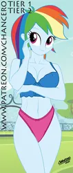 Size: 340x800 | Tagged: suggestive, artist:chancero, derpibooru import, rainbow dash, equestria girls, clothes, image, panties, png, swimsuit, thong, thong swimsuit, underwear