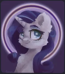 Size: 3500x4000 | Tagged: safe, artist:colorbrush, derpibooru import, rarity, pony, unicorn, abstract background, bust, chest fluff, ear fluff, fluffy, image, jpeg, portrait, solo